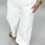 Sunday Stitches High Rise Wide Leg Crop Jeans, White