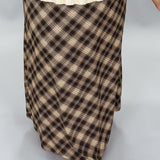 Sweet Emotion Satin Plaid Skirt, Brown