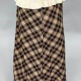 Sweet Emotion Satin Plaid Skirt, Brown