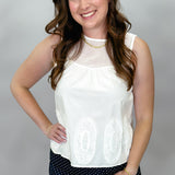 The Last One To Know Medallion Sleeveless Top, White