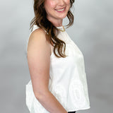 The Last One To Know Medallion Sleeveless Top, White