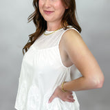 The Last One To Know Medallion Sleeveless Top, White