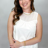 The Last One To Know Medallion Sleeveless Top, White