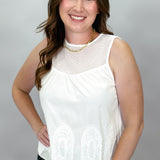 The Last One To Know Medallion Sleeveless Top, White