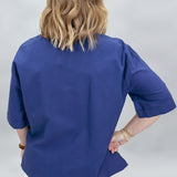 The Little Things Boxy Half Sleeve Top, Navy