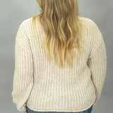 This is the Life Soft Chunky Yarn Button Cardigan, Cream