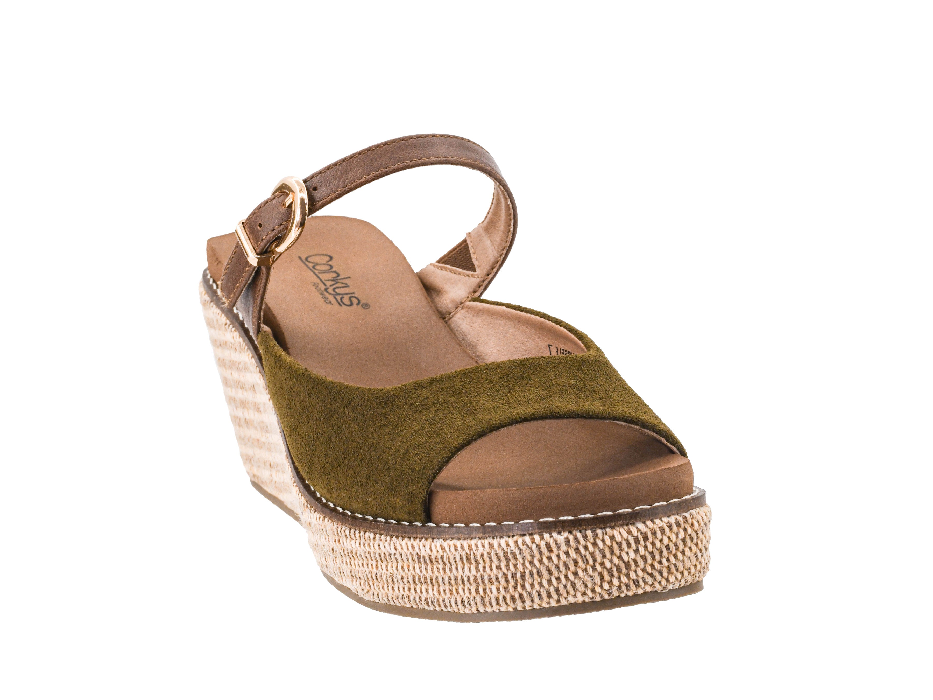 Corkys moss green Treat Yourself wedge, alternate view