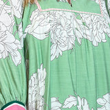 Underneath it All Floral Print Jersey Knit Cuff Dress, Green