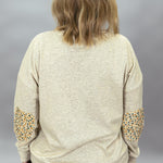 Staccato oatmeal floral patch sweatshirt, alternate product view