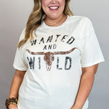 Wanted and Wild Cow Skull Mineral Wash Tee