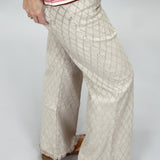 What If I Told You Diamond Patterned Straight Jeans, Taupe