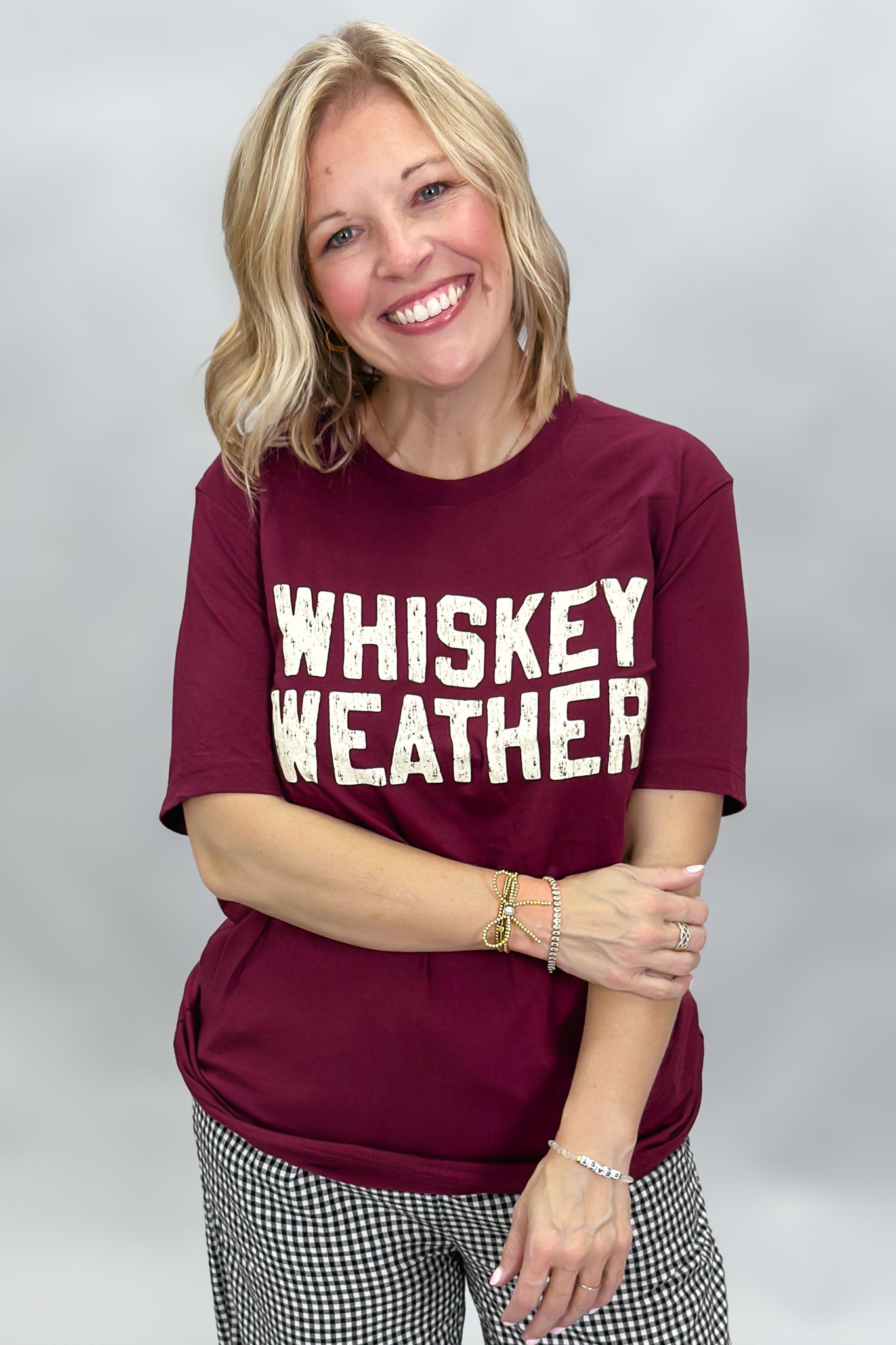 Whiskey Weather T-shirt, Fuschia