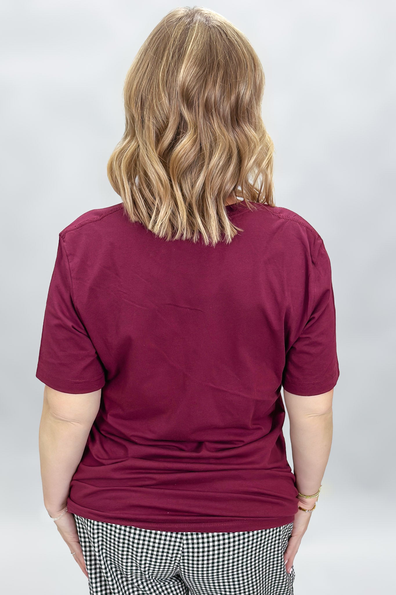 Southern Fried Design Barn fuchsia Whiskey Weather t-shirt, back view