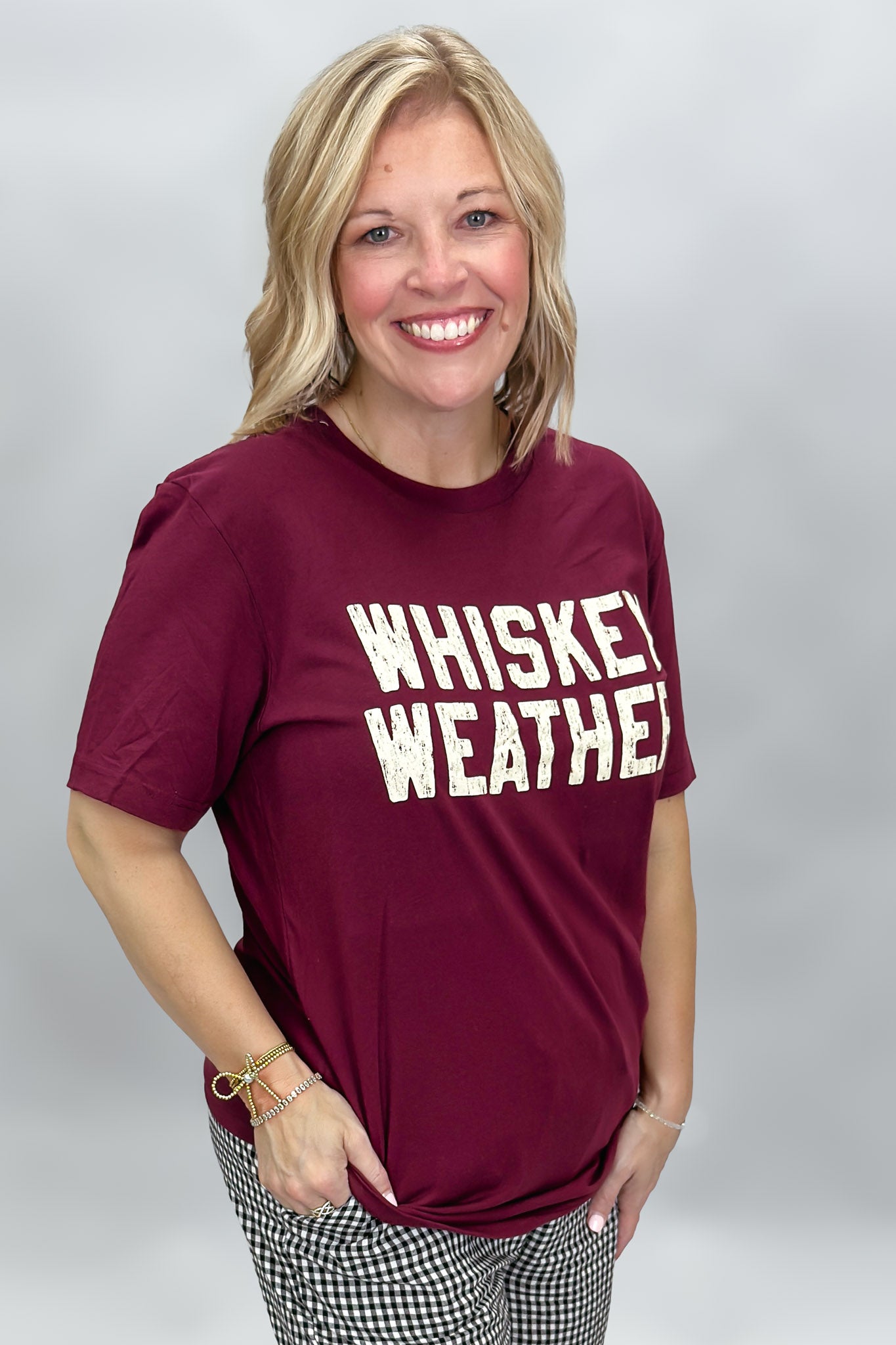 Southern Fried Design Barn fuchsia Whiskey Weather t-shirt, graphic detail