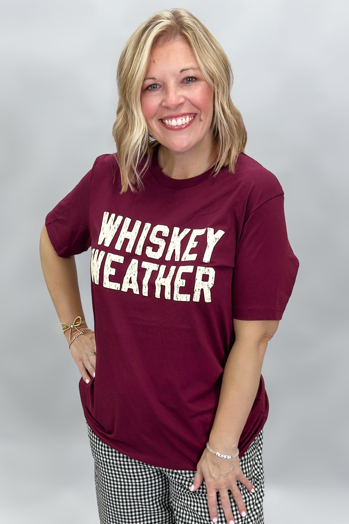 Whiskey Weather T-shirt, Fuschia