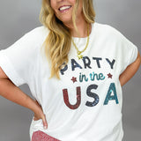 White Americana Sparkle Top, One Size