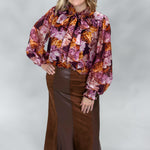 Brown leather maxi skirt by THML for an elevated fall look
