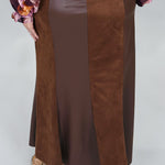 Brown THML leather maxi skirt with a sleek full-length shape
