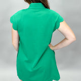 You Really Got Me Green Scallop Sleeve Midi Dress