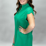 You Really Got Me Green Scallop Sleeve Midi Dress
