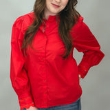 Ziana Button Down Shirt, Red
