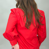 Ziana Button Down Shirt, Red