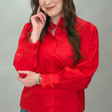 Ziana Button Down Shirt, Red
