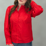 Ziana Button Down Shirt, Red