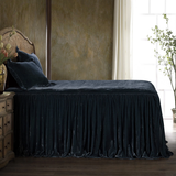 Queen Silk Velvet Bedspread Set (Bedspread & Shams), Midnight Blue