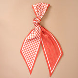 Twirl & Tie Accent Scarf, Orange Gingham