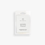 Hico Candle Co. Autumn Flannel wax melts in a clear pack with a cream label