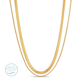 Necklace, Double Layer, Gold Water Resistant