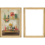 Elevate your celebratory correspondence with this set of 6 framed paintings, each depicting a unique room. Luxe heavyweight paper and gold stripe lined envelopes complete the experience!