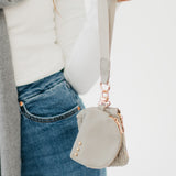 Wonderlust Dual Pouch Wristlet, Checkered Gray
