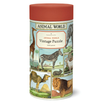 Explore the animal kingdom with this 1000 piece puzzle! Featuring a variety of animals from different parts of the world. Measures 20" by 28" when finished. Packaged in a 10" tube with a muslin bag.