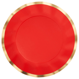 Wavy Dinner Plate Red, 8ct