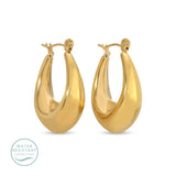 Earrings, Water Resistant Latchback Hoops Small Gold