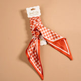 Twirl & Tie Accent Scarf, Orange Gingham