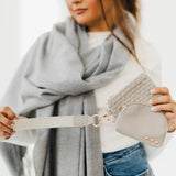 Wonderlust Dual Pouch Wristlet, Checkered Gray