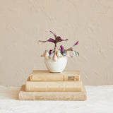 Birds on Rim Stoneware Planter