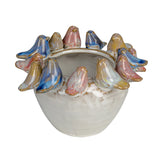 Birds on Rim Stoneware Planter
