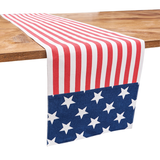 Patriotic Stars & Stripes Flag Table Runner