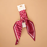 Twirl & Tie Accent Scarf, Burgundy Gingham