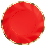 Wavy Salad Plate Red, 8ct