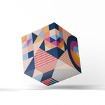 Magnetic Puzzle Co. Potted Patterns cube showing colorful geometric artwork
