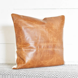 18" Square Leather Pillow