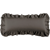Washed Linen Ruffled Lumbar Pillow, Slate