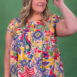 Applause Embroidered Floral Tunic Top