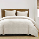 Queen French Flax Linen Stripe Duvet Cover 3pc Set