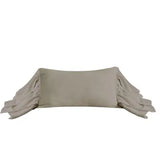 Washed Linen Long Ruffled Pillow, Taupe